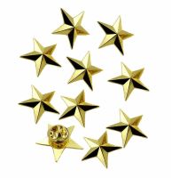 tomwang2012. 10PCS US ARMY ONE STAR BRIGADIER GENERAL RANK GOLDEN BADGE PIN VETERAN GIFT