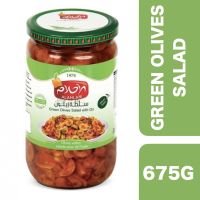 ?Product of UAE? Al Ahlam Green Olives Salad with Oil 675g ++ อัล อาห์ลัม สลัดมะกอกเขียวใส่น้ำมัน 675 กรัม