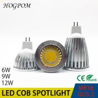 【❖New Hot❖】 dongdangx59 โคมไฟ Led Gu5.3 Cob พลังงานสูง Mr16 Led 6W 9W 12W Led หรี่แสงได้ไฟสปอตไลต์ Cob อบอุ่นเย็นขาว Mr 16 12V หลอดโคมไฟ5.3 220V