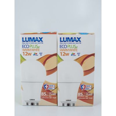 โปรโมชั่น+++ หลอดไฟ LED ดวงเกลียว E27 สี Warmwhite ขนาด 12 W แพ๊คคู่ (Lumax) ราคาถูก หลอด ไฟ หลอดไฟตกแต่ง หลอดไฟบ้าน หลอดไฟพลังแดด