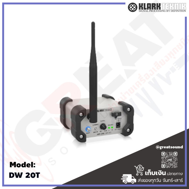 klark-teknik-dw-20t-ตัวรับสัญญาณดิจิตอลแบบไร้สาย-2-4-ghz-มีให้เลือกทั้ง-xlr-และ-1-4-trs-ระยะการใช้งานไกลถึง-30-เมตร-รับประกัน-1-ปี