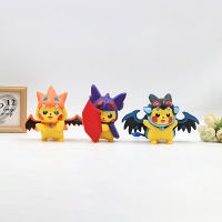 ของเล่นหุ่นการ์ตูน Pikachu 7ชิ้นรูปปั้นแบบพกพาและน้ำหนักเบาสำหรับห้องนั่งเล่นตกแต่งเดสก์ท็อป