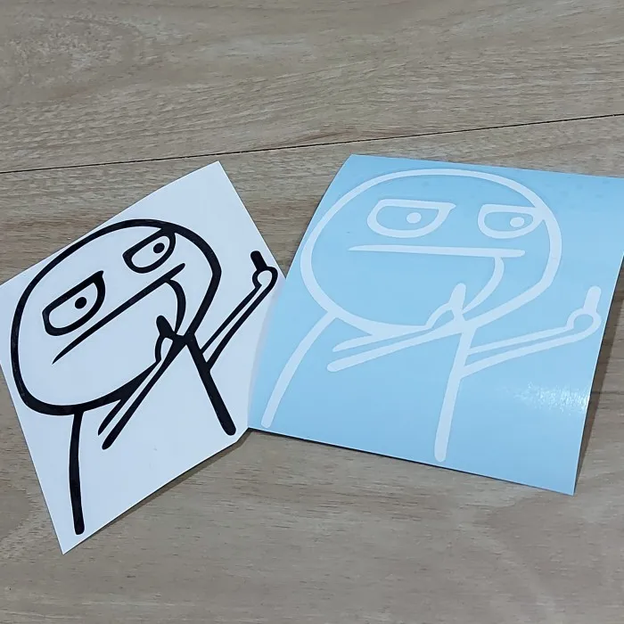 thumbnail image 2 of Funny Middle Finger Meme F*ck You Decal – Glossy Vinyl Sticker For Car Bumper Or Laptop 2 of 6