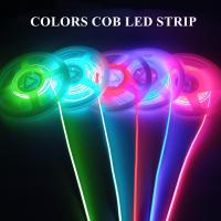 เทปไฟ Led Led แบบบางพิเศษ12V หลากสีแถบ Led COB 2.7มม. สำหรับตกแต่งห้องตกแต่งรถยนต์ไฟบรรยากาศสีแดง/สีเขียว/สีฟ้า