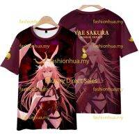 2023ใหม่เสื้อยืดอะนิเมะ Honkai Impact 3 Yae Sakura ญี่ปุ่นผู้ชายแฟชั่นหลวมผู้หญิงแขนสั้นพิมพ์ลาย3มิติลำลองคอสเพลย์เสื้อลำลองสำหรับทั้งชายและหญิง