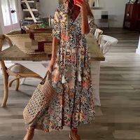 Top Summer Dress Women 2023 Long Sleeve Dress With Tassels Wide Bohemian Print V Neck Length Dress платье женское vestidos