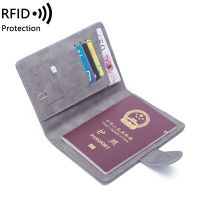 RFID Passport Cover PU Leather Men Women Travel Passport Holder with Credit Card Holder Case Wallet Protector Cover Case Card Holders