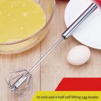 Stainless steel semi-automatic egg beater press type egg beater rotary manual cream whipping flour baking mixer