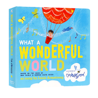 What a wonderful world English original picture book what a wonderful world imagination cultivate childrens English Enlightenment early education rhyme tear not rotten cardboard book adapted from the song of the same name by Bob Thiele