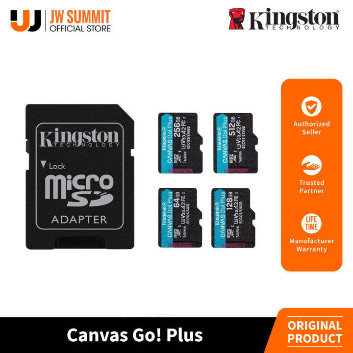 Kingston Canvas Go Plus 64GB/128GB/256GB/512GB MicroSDXC MicroSD Memory ...