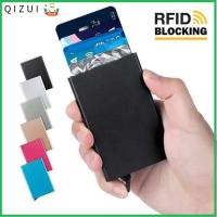 QIZUI แปรงป้องกันการโจรกรรม นักธุรกิจ กระเป๋าสตางค์ การปิดกั้น RFID กระเป๋าบัตร RFID กระเป๋าป้องกัน ID ผู้ถือบัตรเครดิต