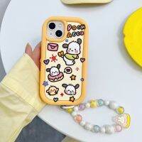 3D ซิลิโคนแบบนิ่ม3มิติพร้อมสร้อยข้อมือเคสโทรศัพท์สำหรับ14 13 12 11 Pro เคสด้านหลังแบบ14Pro