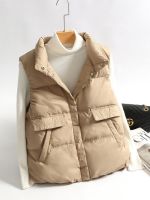 Columbia 2022 Autumn And Winter New Down Vest Womens Short Thin Down Jacket Stand Collar Vest Bread Clothing