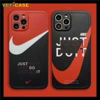 เคสโทรศัพท์แฟชั่น Just Do It AJ Full Cover เลนส์สำหรับ Apple IPhone 13 12 11 Pro X XS Max XR 8 7 Plus SE2เคสป้องกันด้านหลังเป็นซิลิโคนนิ่มเคสมือถือสีดำขาวแดง