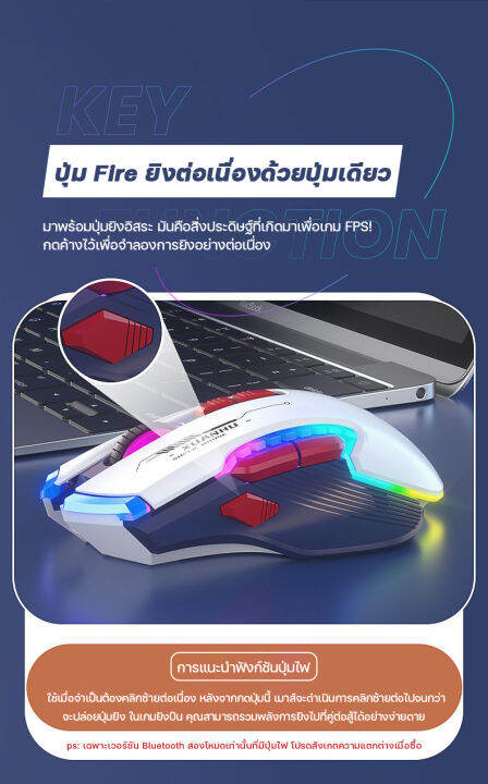 เมาส์คอมพิวเตอร์-เม้าส์มาตราฐาน-การปรับ-dpi-4-เกียร์-ไร้สาย-gaming-การสลับโหมดคู่แบบไร้สาย-เม้า-การชาร์จแบบ-type-c-เม้าส์สำหรับเล่นเกมส์-เม้าส์บลูทูธ-เม้าส์-ปิดเสียงคีย์-ปุ่มไฟอิสระ-เมาส์มีสาย-wireles