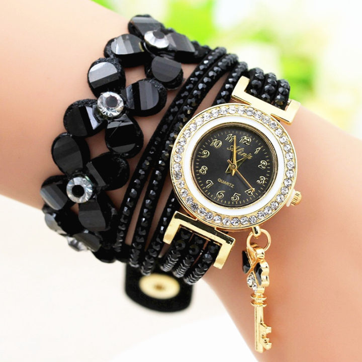 cod-นาฬิกาข้อมือแฟชั่นญี่ปุ่นและเกาหลี-ของผู้หญิง-นาฬิกาข้อมือผู้หญิงจี้กุญแจ-นาฬิกาควอตซ์