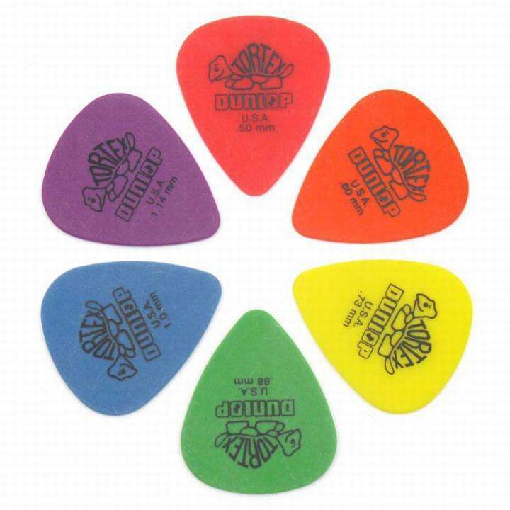 10pcs-dunlop-guitar-picks-electric-guitar-parts-picks-accessories-6-kinds-thickness-picks