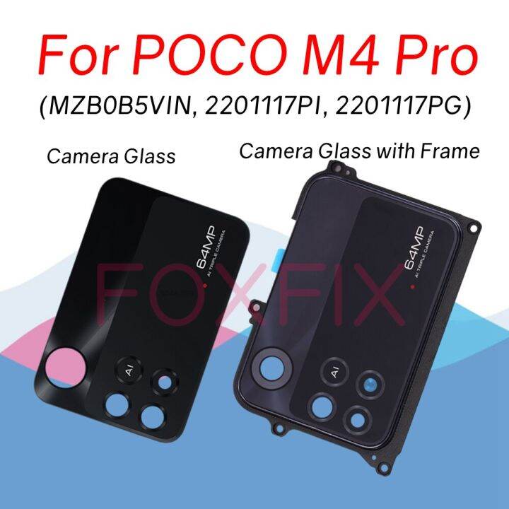 สำหรับ-poco-m4-pro-ฝาหลังกระจกกล้องถ่ายรูปอะไหล่กับกรอบเฟรม2201117pi-2201117pg-mzb0b5vin