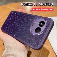 Realme 11 5G 2023เคสเงาวับบลิงหรูหราสำหรับ Realme 11 11Pro Realme11 NFC 11Realme 4G 5G2023เคสโทรศัพท์โปร่งใสซิลิโคนนิ่มป้องกันเลนส์กล้องฝาหลังกันกระแทก