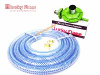 Lucky Flame ชุดหัวปรับแรงดันต่ำ รุ่น L-326 (สีเขียว) พร้อมสายอย่างหนา 2เมตร + กิ๊ฟรัดOrbit 2ตัว