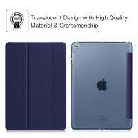 Case cool cool Case iPadAir iPadair1 Case  เคสไอแพดแอร์ 1 iPad Air 1 Magnet Transparent Back case (Dark blue/สีน้ำเงิน)