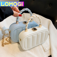 LOMOGI กระเป๋าถือกระเป๋าตายตัวแฟชั่นของผู้หญิงกระเป๋าทรงรีระดับไฮเอนด์กระเป๋าทรงสี่เหลี่ยมขนาดเล็กกระเป๋าหิ้วกระเป๋าลายนูนแถบแนวตั้งสไตล์เกาหลี