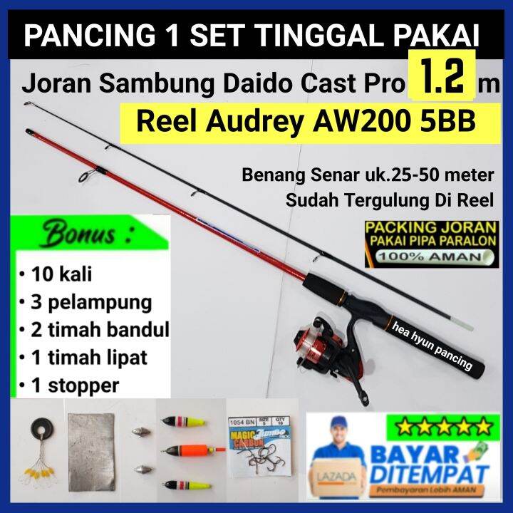 Pancing 1 Set Tinggal Pakai Joran Sambung 2 DAIDO CAST PRO 1,2 Meter ...