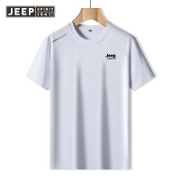 JEEP SPIRIT 2023เสื้อยืดแขนสั้นผ้าไอซ์ซิลค์ระบายอากาศแห้งเร็วสำหรับผู้ชายใหม่เสื้อยืดกีฬากลางแจ้งวิ่งในฤดูร้อน