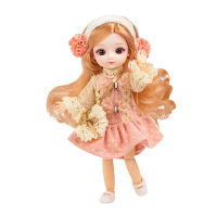 18 BJD Dolls 13 Ball Jointed Soft Wig 3D Big Eyes Plastic Head Body Dolls With Fashion Clothes Shoes Toys for Girls Diy Gift