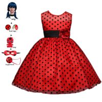 (Baixiang Flower City)   Christmas◘❒ Meters Can Be Illusions Ladybug Dress Girls Birthday Childrens Halloween Reddy Miracle Young Girl Cos Performance Clothing