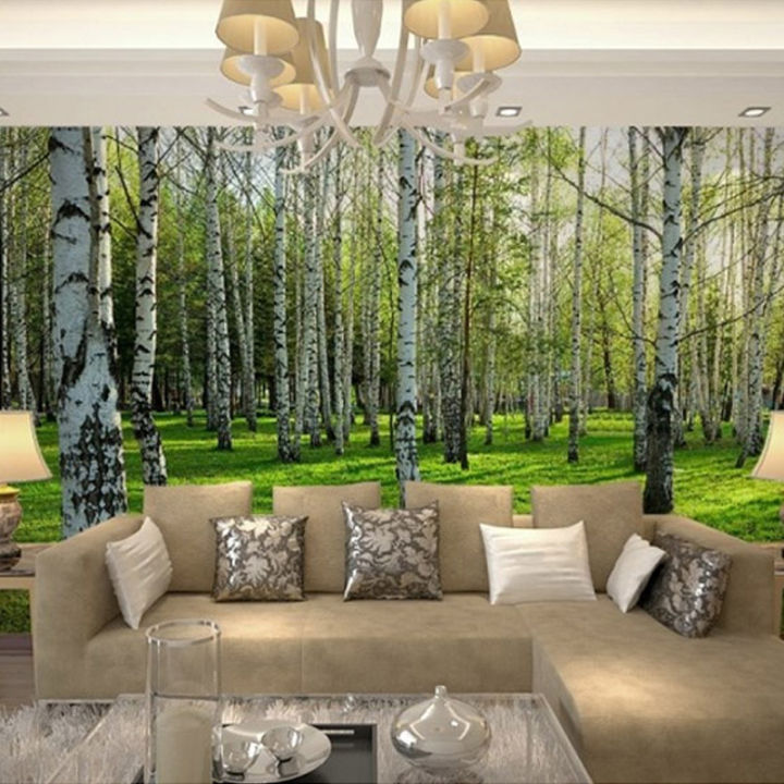 hot-custom-3d-three-dimensional-mural-wallpaper-living-room-bedroom-sofa-tv-background-wallpaper-green-birch-forest-photo-wallpaper