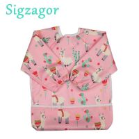 【YD】 [Sigzagor]1 Baby Bib Feeding Sleeve Shirt Toddler Painting With 1-3 Years Old