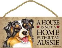 bjh❄  SJT ENTERPRISES INC. A is a an (Australian Shepherd) Wood Sign Plaque 5  x 10  (SJT63902)