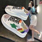Soft leather board shoes for women s 2023 summer new student Korean