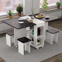 Spot parcel post Folding Dining Table Household Small Apartment Small Simple Rectangular Dining Table Movable Multifunctional Table Folding Table