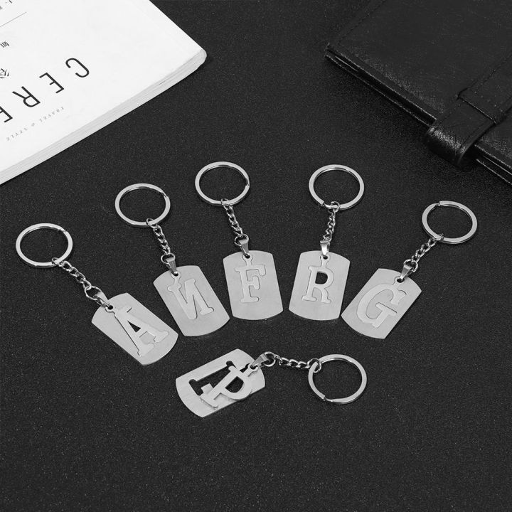 stainless-steel-26-letters-keychain-wallet-decoration-double-deck-metal-initial-letter-pendant-with-key-holder-for-men-cool-gift