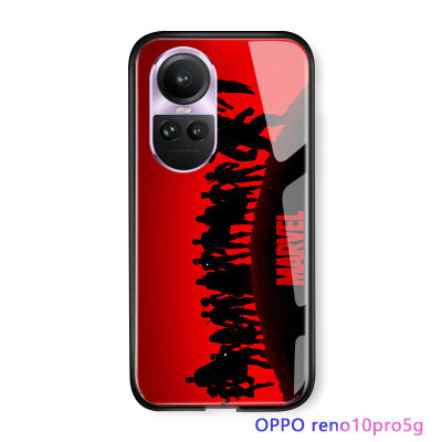 Serpens For OPPO Reno10 Pro 5G คลาสสิกเคสโทรศัพท์ Marvl สำหรับเด็กผู้ชายสตูดิโอโลโก้สิบปีแรกเคสมันวาวกระจกเทมเปอร์ฝาหลังปลอก