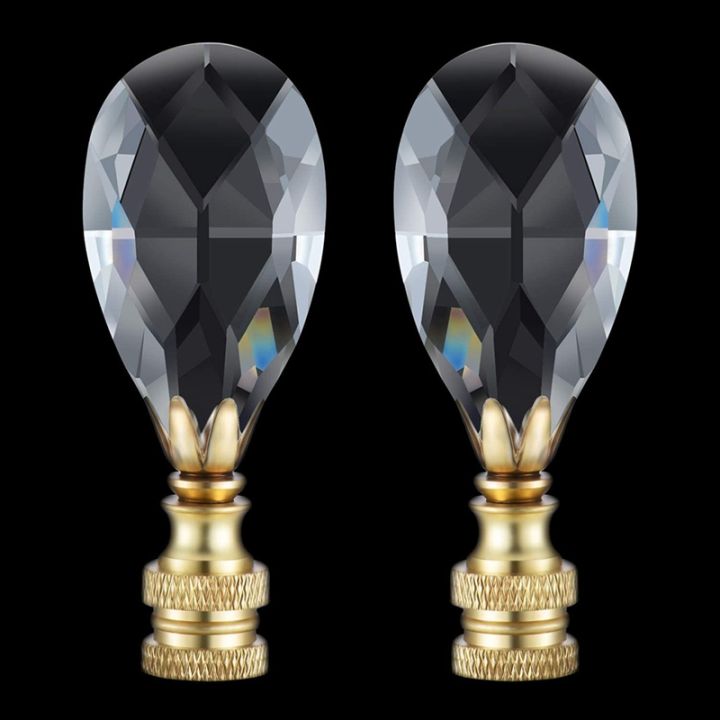 2-packs-teardrop-clear-crystal-lamp-finial-lamp-decoration-for-lamp-shade-with-polished-brass-base-clear-2-3-4-inches