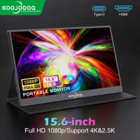 Goojodoq มอนิเตอร์ แบบพกพา สําหรับแล็ปท็อป 15.6 นิ้ว 1920*1080P FHD IPS USB-C HDMI สําหรับ iPad PC Mac Phone Xbox Switch PS4