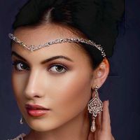 【CC】✐✘  Stonefans Fashion Luxury Bridal Forehead Chain Jewelry Hair for Wedding Headdress Star Decoration