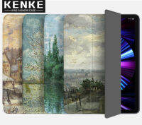 KENKE การ์ตูนศิลปะภาพวาดสีน้ำมัน Soft Case กับผู้ถือดินสอ Rebound ดินสอ เคสไอแพด for iPad 2020 Pro 11 2021 Mini 5 iPad Air 4 Air 5 2022 iPad 2019 7 8 9 th Gen 5th 6th 2018 Pro 10.5 Air 3 case ปกคลุมด้วยนุ่มยืดหยุ่น TPU ปกหลังอัตโนมัตินอน/ตื่น