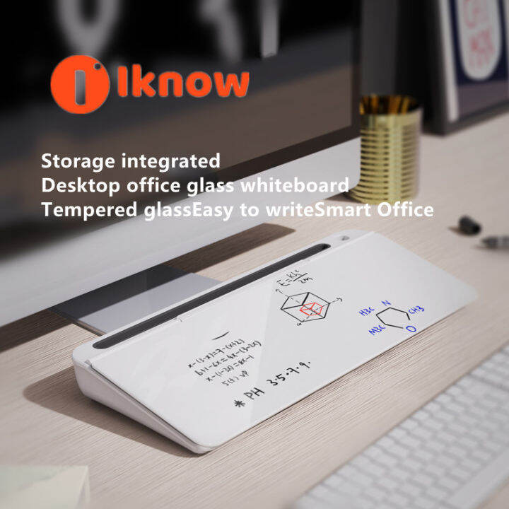 I know Desktop office glass whiteboard， Quartet Glass Desktop Computer Pad, Whiteboard, Dry