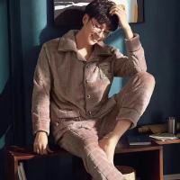 Winter Coral Velvet Pajamas Sets For Men Thick Warm 2 PieceSet Home Suit Plus Size Soft Nightwear Homewear Home Clothes