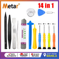 Metar 14 in 1 Mobile Phone Repair Tools Opening Screwdriver Set for iPhone MacBook PC Computer Disassemble Hand Tool Kit Opening Tool