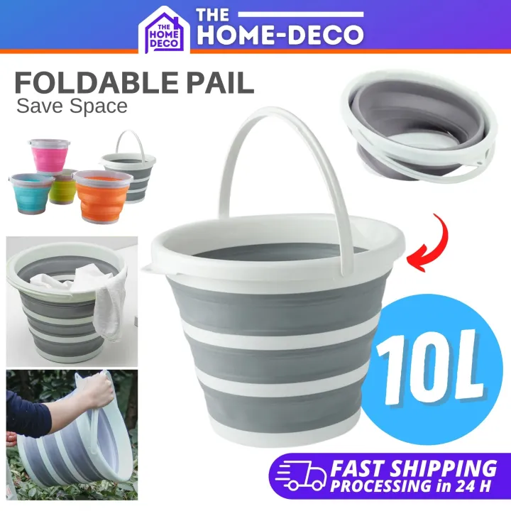 Foldable Pail 10L Portable Folding Collapsible Pail Outdoor Car Wash