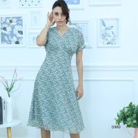 VERONIQA Dress AM-D960 by AMILA ชิฟฟอนปริ้นท์ แขนสั้น IGPU22-1