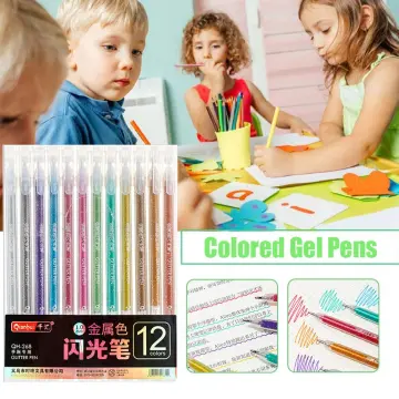 9 Colors/Set Glitter 0.5MM Gel Pens Set for School Office Coloring Book  Journals Drawing Doodling Art Markers Colored Gel Pen