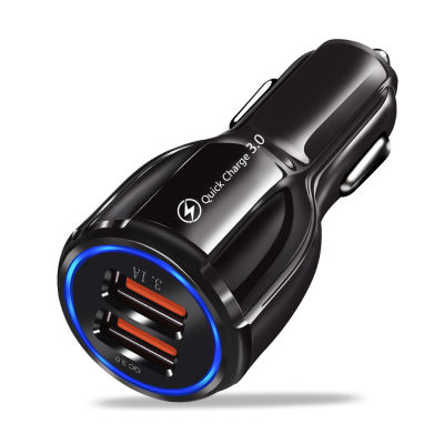 Car USB Charger for iPhone Quick Charge 3.0 2.0 Mobile Phone Charger 2 USB Fast Car Charger for Samsung A50 A30 S10 Car-Charger