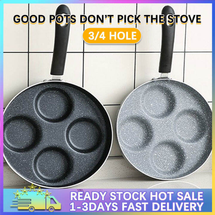 4 Hole Frying Pan Cooking Pot Non Stick Pancake Maker Home Breakfast Egg Burger Pot For Gas 6499