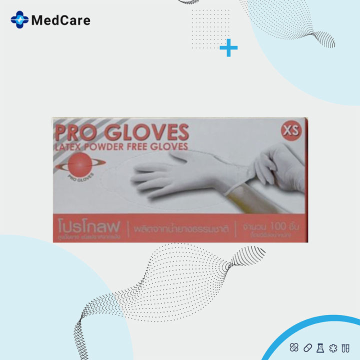 pro-gloves-latex-powder-free-ถุงมือตรวจโรค-โปรโกลฟ-ลาเท็กซ์-ชนิดไม่มีแป้ง-100ชิ้น-กล่อง